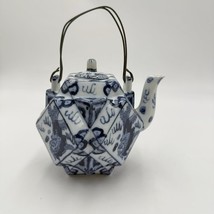 Chinese Glazed Blue And White Porcelain Teapot Painted Dragons Kangxi Ma... - $225.00