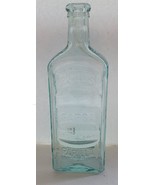 Vtg Aqua Blue Green Hood&#39;s Sarsaparilla Apothecaries Glass Bottle Lowell... - £22.45 GBP