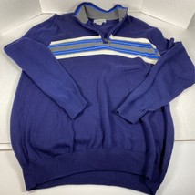 Sun River Shirt Mens XL Blue Sweater 1/4 Zip Pullover Mock Neck Long Sleeve - £18.18 GBP