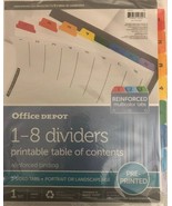 Office Depot Brand Table Of Contents Customizable Index With Preprinted ... - $145.39 MXN