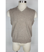 Vintage Winona Knits Lambs Wool Light Brown Cable Knit Sweater Vest USA XL - £14.79 GBP