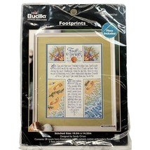 Bucilla Footprints in the Sand Poem Cross Stitch Kit WM42760 Christian Beach - $13.87