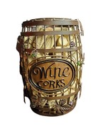 Metal Rustic Wine Barrel Cork Cage Holder Collectors Home Decor with Corks - £14.37 GBP