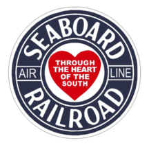 4&quot; seaboard air line railroad train navy blue bumper sticker decal usa made - £20.27 GBP