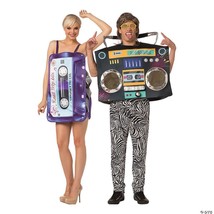 Mix Tape Boom Box Couples Adult Costume Retro 80&#39;s Music Halloween GC10119 - £78.62 GBP