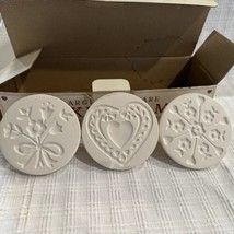 Williams Sonoma Large Stoneware Cookie Stamps Spring Design Bouquet Hear... - $21.78