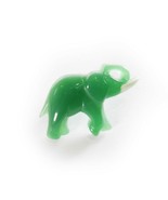 Avon Lucky Friends Elephant Plastic Faux Jade Green Lapel Pin Jade Trunk Up - £7.85 GBP