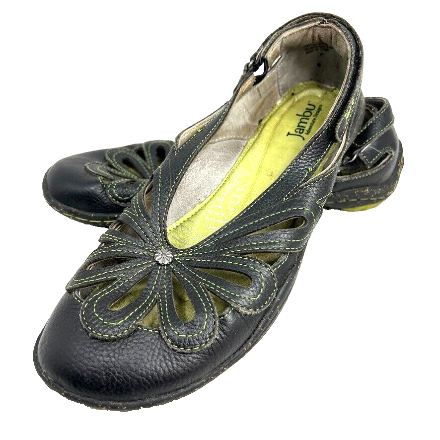 Primary image for Jambu Blush Barefoot 8.5 Pebble Leather Ballet Shoe Brown Flower