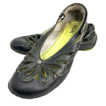 Jambu Blush Barefoot 8.5 Pebble Leather Ballet Shoe Brown Flower - $59.99