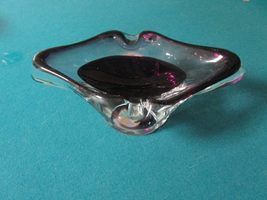 Compatible with Murano Italy Ashtray Open Bowl Purple and Clear - Golden... - $104.85