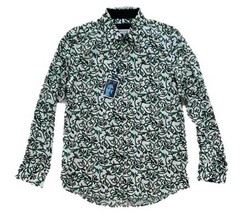 JOHN LENNON JLWS604W White Green Multi DRESS SHIRT ( S ) Free Shipping - $118.77