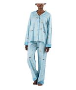 Munki Munki Womens Pajamas Blue Multicolor Dogs 2-Piece Flannel Pockets ... - $77.45 CAD