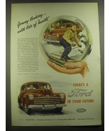 1946 Ford Cars Ad - Young looking.. With lots of hustle - £15.25 GBP