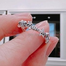 2023 Summer Woman Ring 925 Sterling Silver Starry Milky Way Ring with Clear CZ - £14.18 GBP
