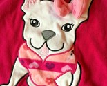 Women&#39;s Sleepwear PJ Couture Pajama Top Pink Dog Bow Patch Sleeves Small... - $6.29