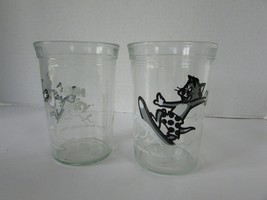 2 Welch&#39;s Grape Jelly Jars Glasses Tom &amp; Jerry 1990 Anchor Hocking - £10.24 GBP