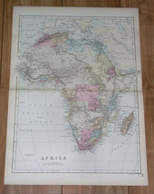 1891 Map Of Africa Sudan Ethiopia Kenya Somalia Morocco South Africa Egypt - £17.76 GBP
