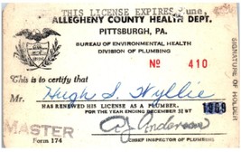 Vintage Idraulici Patente Card Pittsburgh 1969 - $29.68