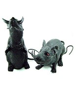 Graveyard Rat Spooky Halloween Plastic Squeaking Rats 8 - 9 Inches Tall - £7.56 GBP