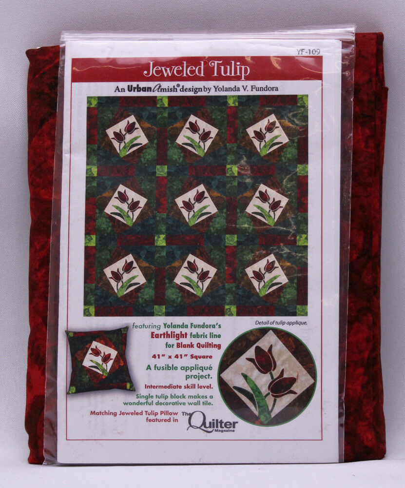 Quilt Kit - Jeweled Tulip Earthlight Yolanda Fundora Tulips Quilting Kit M416.03 - $49.97