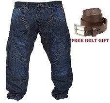 Men Denim Blue Motorcycle Motorbike Pants Jeans Protective Lining Armor Trousers - £44.44 GBP