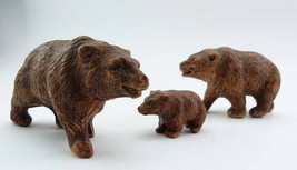 Miniature Sirocco Wood BEAR FAMILY Figurines 1930s Three Walking Brown B... - £25.27 GBP
