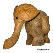 Vintage Elephant Wood Figurine Toothpick Holder Danish Mid Century MCM - £12.63 GBP