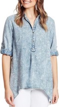 VINTAGE X AMERICA S WOVEN STELLA BLUE BUTTON COTTON BLEND - £18.66 GBP