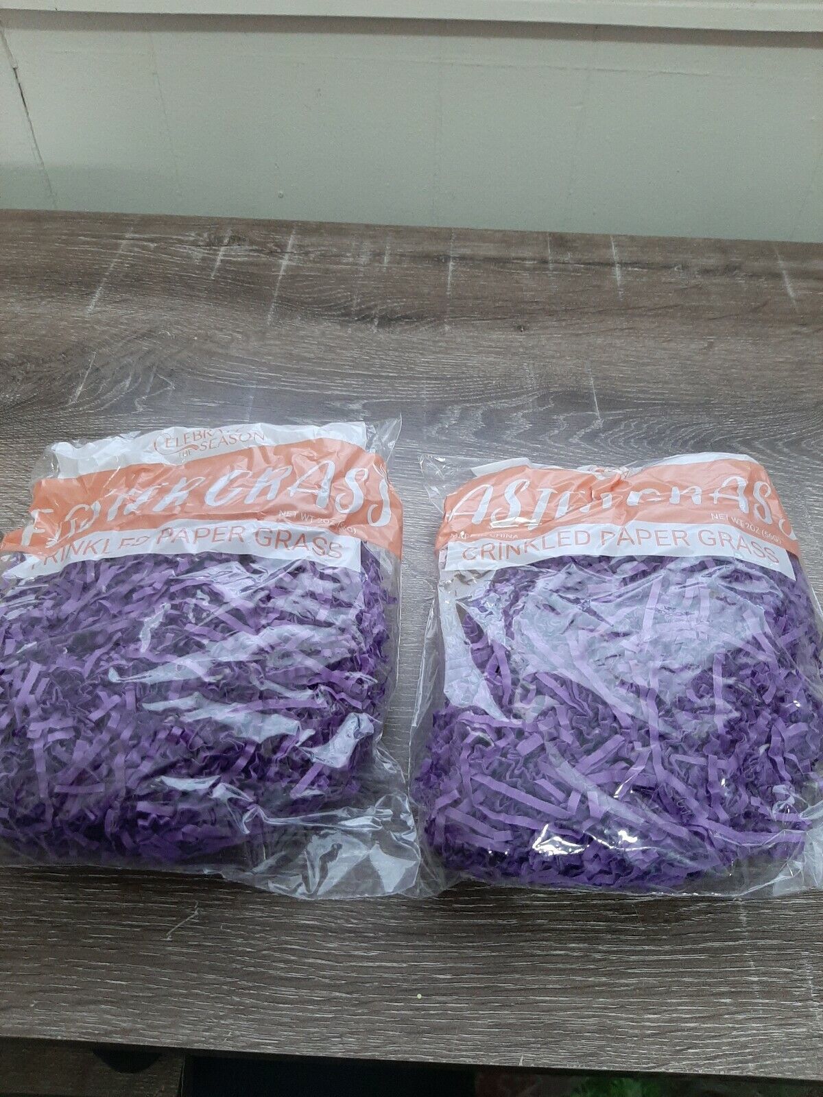 (2)  Easter Basket Grass Crinkled Paper, Purple. New - $7.53