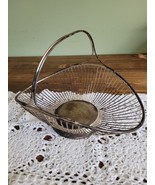 Vintage Wire Basket Fruit Bread Silver Tone oval handled Germany - £10.96 GBP