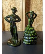 Spanish Style Flamenco Dancers MCM Man And Woman Set Statues Vintage. 12... - $64.35