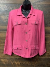 Nancy Bolen Pink Jacket Women’s Size Small City Girl 100% Silk - £10.59 GBP