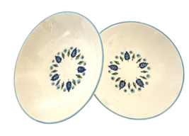 Swiss Alpine Chalet Marcrest Two Dessert Berry Plates Blue Green Flowers... - $16.71