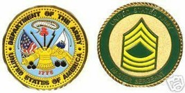 US ARMY MASTER SERGEANT COLOR GOLD CHALLENGE COIN - $34.99