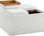 Furniture of America Sandry 32&quot; Modern Mobile Boucle Polyester Fabric Sq... - $679.99