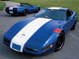 1996 C4 Corvette Grand Sport Blue white stripe POSTER 24 x 36 INCH POSTER  | - £16.43 GBP