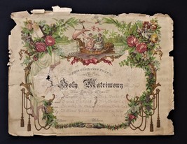 1849 antique SEYLER EBERHART MARRIAGE DOC reading pa geisler - £65.99 GBP