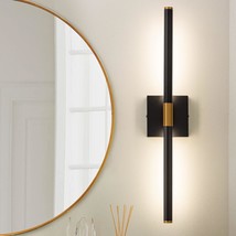 Black Gold Vanity Light Fixtures For Bathroom Over Mirror 24 Inch Led Bath Sconc - £79.44 GBP