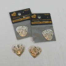 Jewelry Connection 4 Pieces Silver Tone 23mm Heart Charm Crafting Scrapb... - $3.00