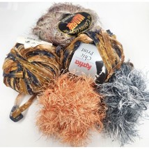 Yarn Lot Orange, Black, Grey, Varigated for Crocheting, Knitting, Fiber Art, Jun - $18.70