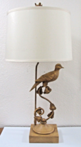 Vintage Lampcrafters Lexington NC Carved Wood Dove on Metal Curved Branch Lamp  - £196.43 GBP