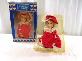1984 Ginny Dolls Red Dress Fully Jointed Porcelain Doll 8" Vogue Dolls. - $32.69