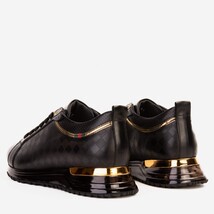 The Cenova Black & Gold Leather Men Sneaker image 5