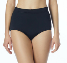 NEW Coco Reef Black Solid High Waisted Power Pant Bikini Bottom Classic Solid L - £21.79 GBP