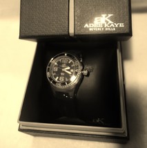 Adee Kaye Womens Polyurethane Band silver Tone Case Watch AK2230SS  NEW - £75.39 GBP