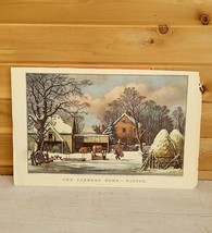 Vintage 1957 Currier &amp; Ives Lithograph Farmer&#39;s Home Winter Calendar Sep... - £34.32 GBP