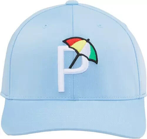 Palmer P Cap by Puma - Lt Blue Logo Puma Palmer Hat - Free Palmer Lapel Pin - $39.55