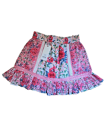 Love Shack Fancy Baydar Floral Ruffle Lace Mini Skirt Rush of Red Sz Pet... - $112.20 CAD