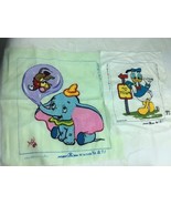 Two Walt Disney Productions  Matsubatu Vintage Embroidered Fabric DUMBO ... - $42.56 CAD