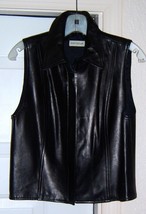 Vintage Ann Taylor Leather Fitted Vest Top Sleeveless 80&#39;s Women&#39;s S - £62.34 GBP